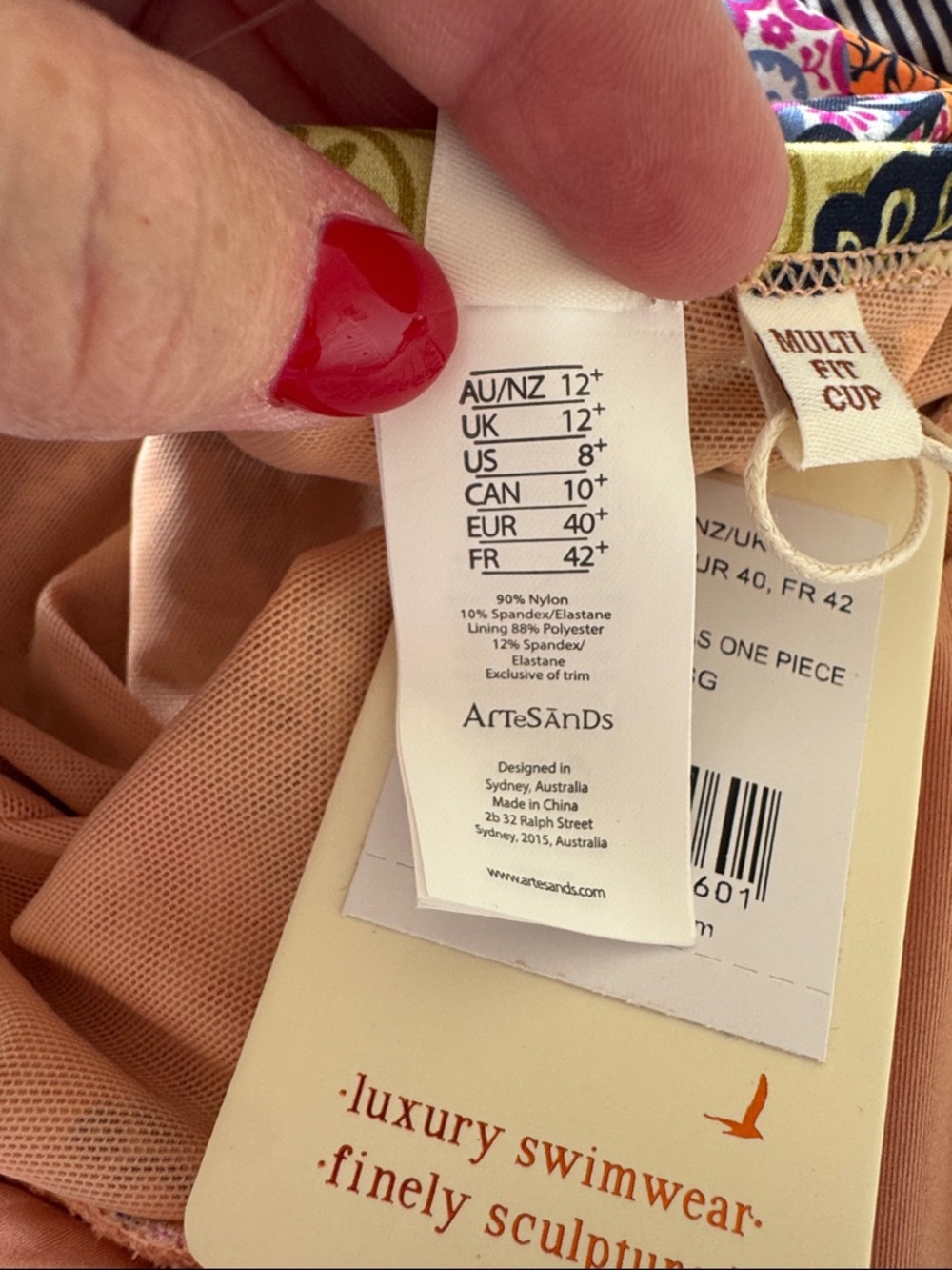 NWT Artesands 8 Salmagundi Degas One Piece Swimsuit - Picture 4 of 6